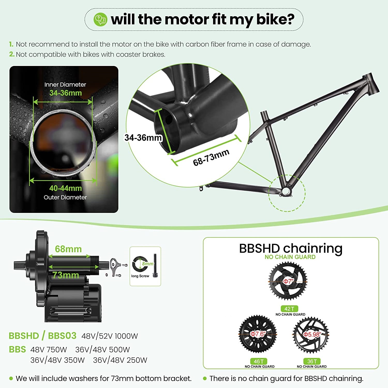 Bafang UART 48V/52V 1000W Moto - Bafang Bbshd 1000W Conversion Kit recensione e prezzo