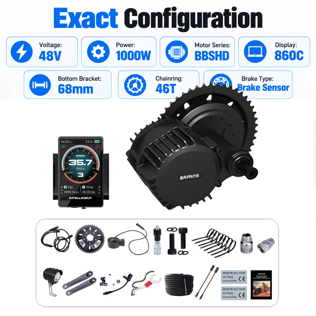 Kit motore centrale BAFANG 48V - Bafang Bbshd 1000W Conversion Kit recensione e prezzo
